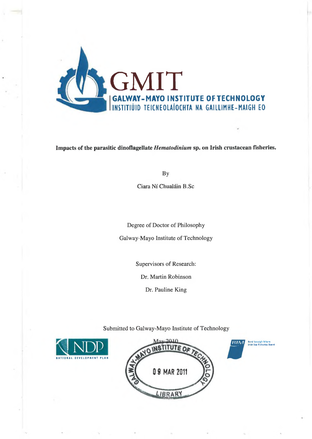 GMIT GALWAY-MAYO INSTITUTE OFTECHNOLOGY INSTITIÙID Teicneolalochta NA GAILLIMHE-HAIGH EO