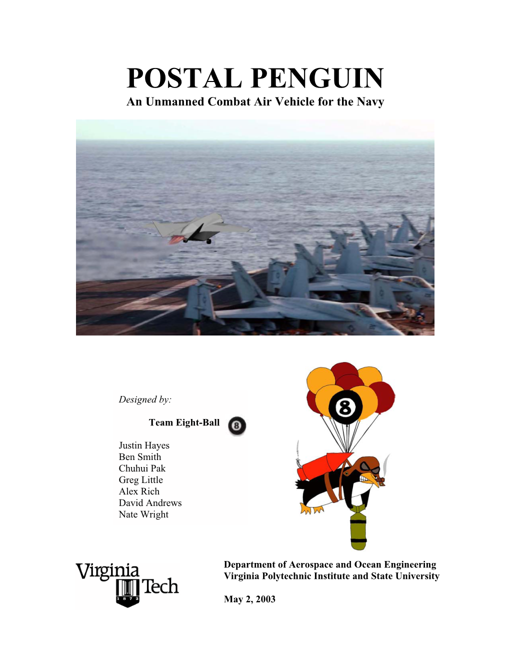 POSTAL PENGUIN an Unmanned Combat Air Vehicle for the Navy