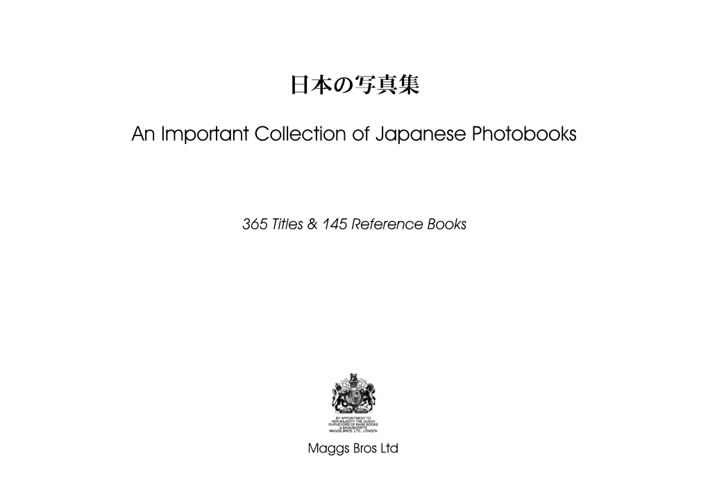 Important Collection of Japanese Photobooks