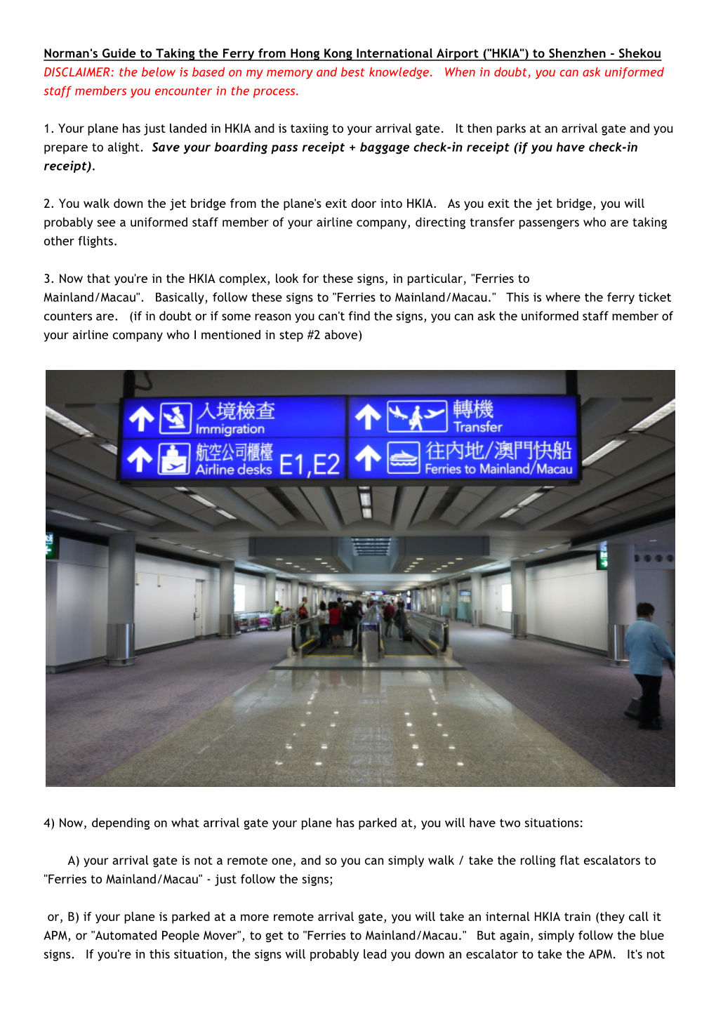 Norman's Guide to Taking the Ferry from Hong Kong International Airport (