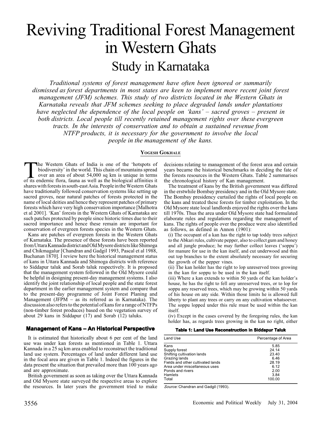 Reviving Traditional Forest Management In