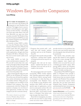 Windows Easy Transfer Companion Lance Whitney