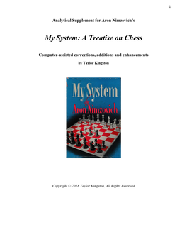 My System: a Treatise on Chess