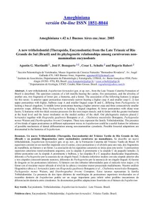 Ameghiniana Versión On-Line ISSN 1851-8044
