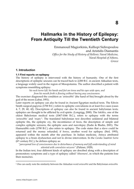 Hallmarks in the History of Epilepsy: from Antiquity Till the Twentieth Century