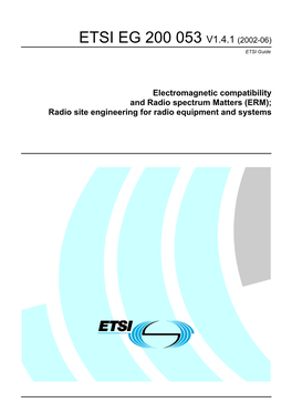 EG 200 053 V1.4.1 (2002-06) ETSI Guide