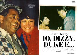 Lilian Terry Con Dizzy Gillespie, Suo Amico Di Una Vita, a Pistoia Nel 1981; a Fianco, La Cantante a Colloquio Con Duke Ellington Nel 1966 a Juan-Les-Pins