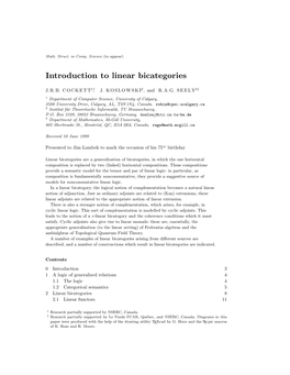 Introduction to Linear Bicategories
