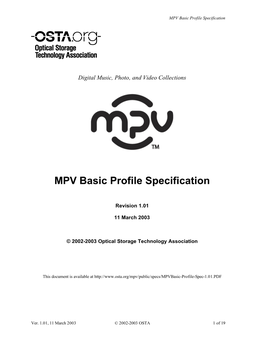 MPV Basic Profile Spec 1.01