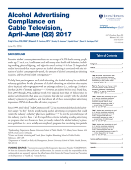 Alcohol Advertising Compliance on Cable Television