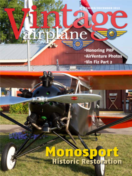Monosport Historic Restoration Straight & Level Vintage Airplane GEOFF ROBISON STAFF VAA PRESIDENT, EAA 268346, VAA 12606 EAA Publisher