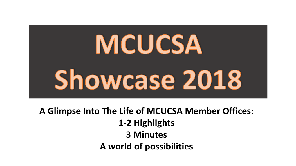 MCUCSA Showcase 2018