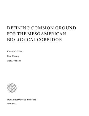 Defining Common Ground for the Mesoamerican Biological Corridor