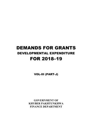Demands for Grants for 2018–19