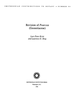 Revision of Pearcea (Gesneriaceae)
