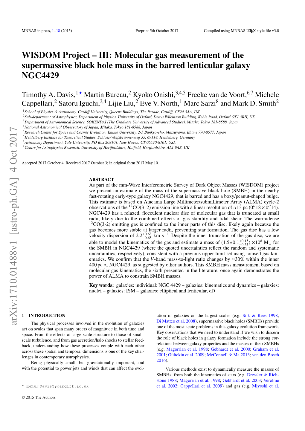 WISDOM Project – III: Molecular Gas Measurement of the Supermassive Black Hole Mass in the Barred Lenticular Galaxy NGC4429