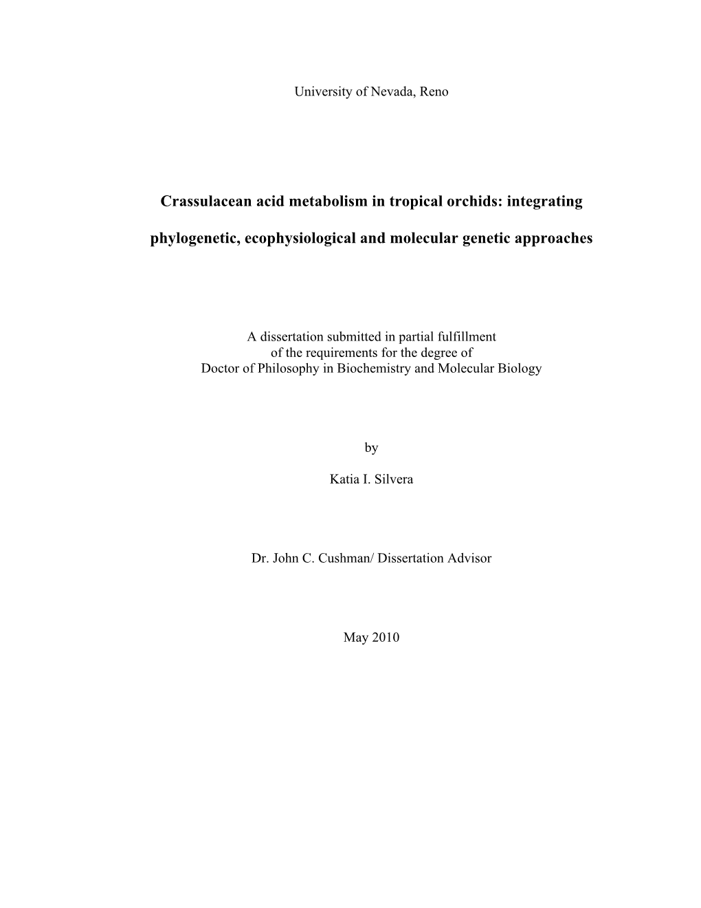 Crassulacean Acid Metabolism in Tropical Orchids: Integrating Phylogenetic, Ecophysiological and Molecular Genetic Approaches