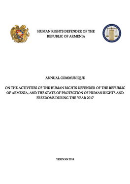 Annual Communique on the Activities of the Human Rights Defender Of