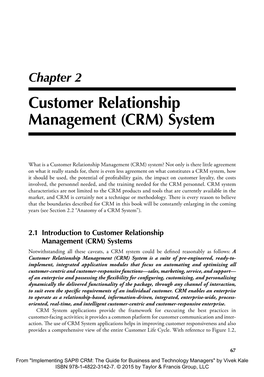 Customer Relationship Management (CRM) System