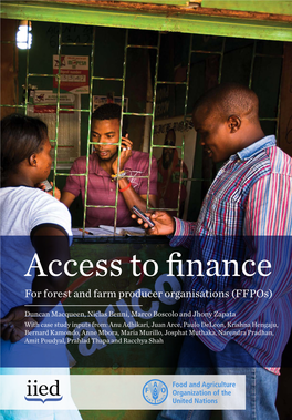 Access to Finance for Forest and Farm Producer Organisations (Ffpos)