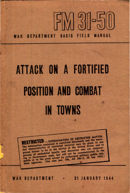 Usarmy, FM Attack Fortified Position Combat in Towns FM 31-50.Pdf