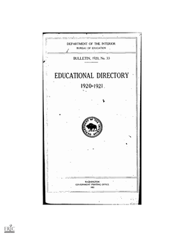 Educational Directory 1920-1921