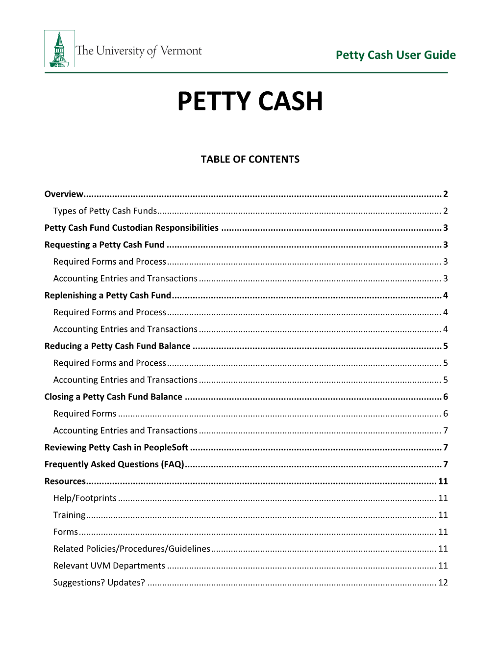 Petty Cash User Guide (PDF)