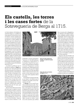 Els Castells, Les Torres I Les Cases Fortes De La Sotsvegueria De Berga Al 1715