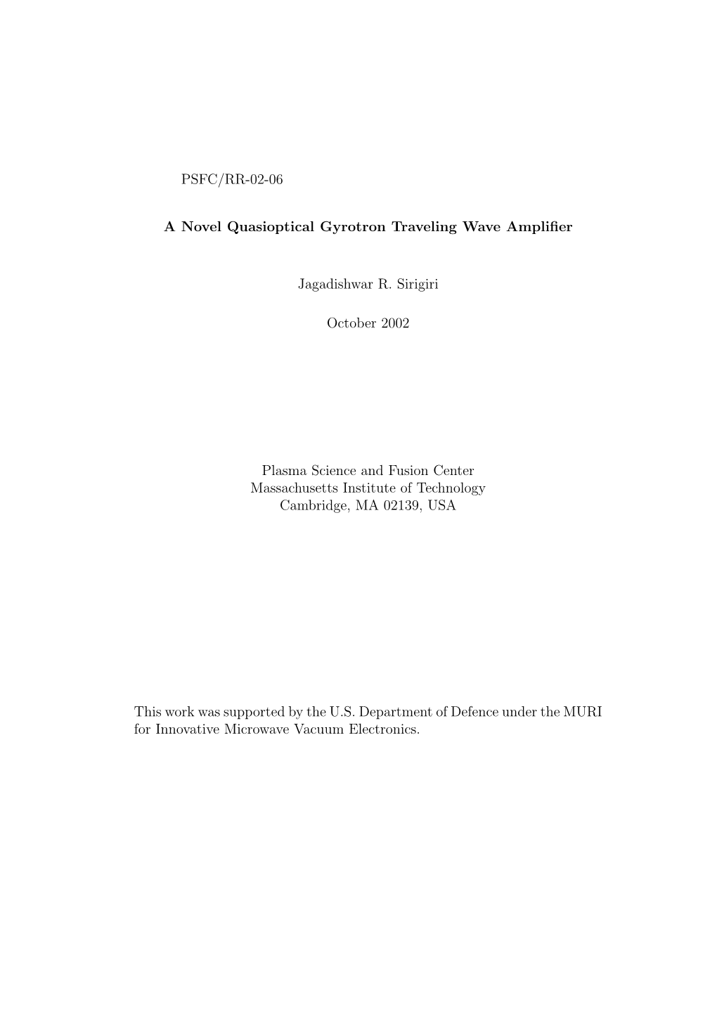 A Novel Wideband Gyrotron Traveling Wave Amplifier