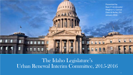 Urban Renewal 2016 Legislature