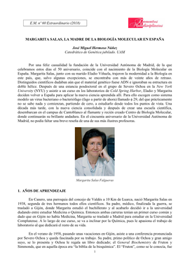 Margarita Salas, La Madre De La Biología Molecular En España
