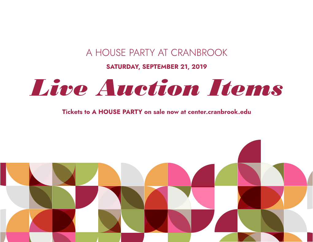 Live Auction Items