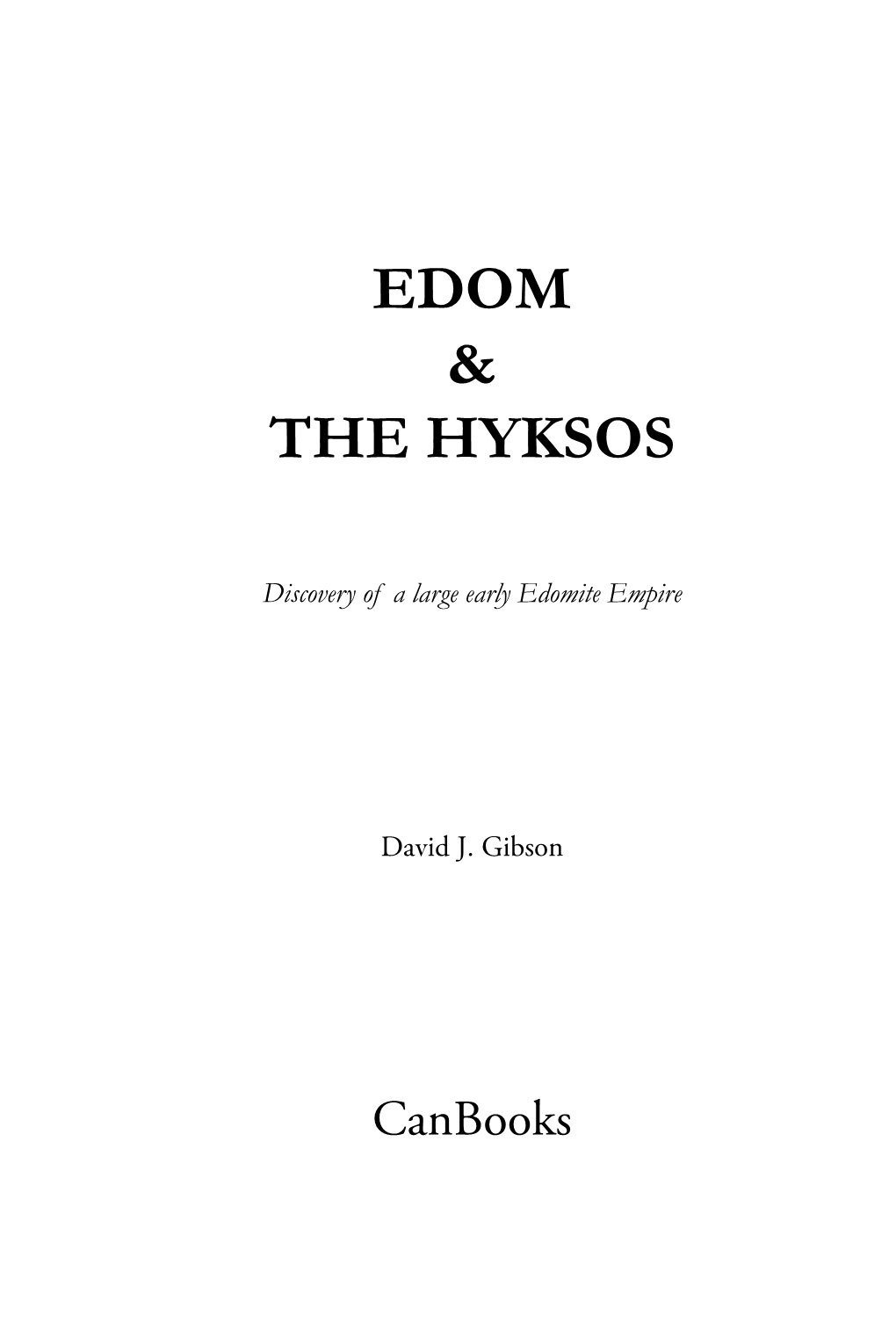 Edom & the Hyksos