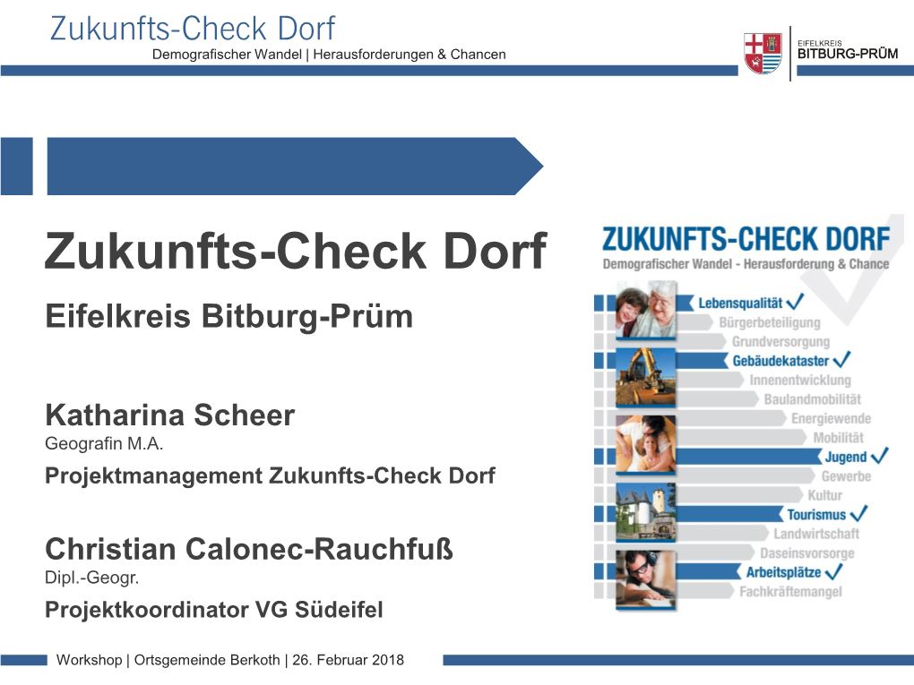 Zukunfts-Check Dorf Demografischer Wandel | Herausforderungen & Chancen