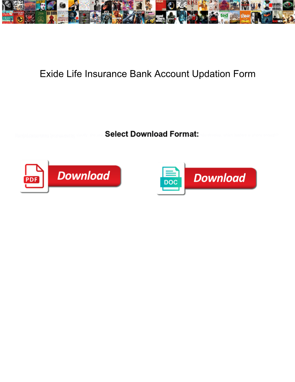 Exide Life Insurance Bank Account Updation Form