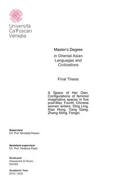 Master's Degree in Oriental Asian Languages and Civilizations Final