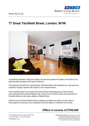 77 Great Titchfield Street, London, W1W