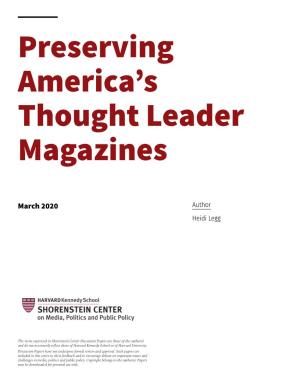 Preserving America's Thought Leader Magazines