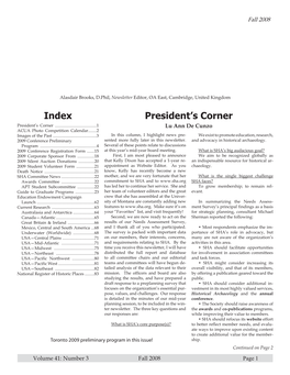 Index President's Corner