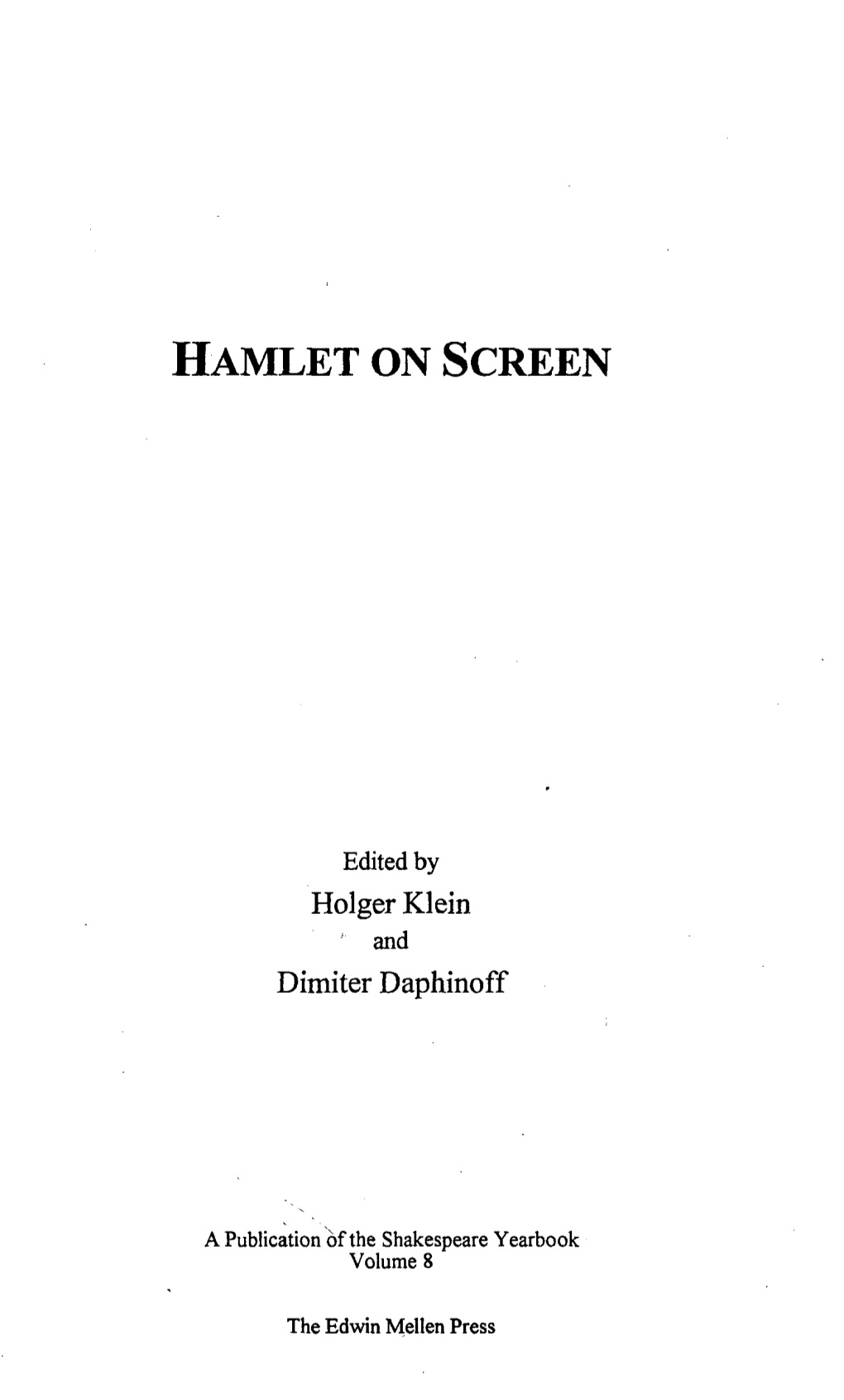 Hamlet on Screen