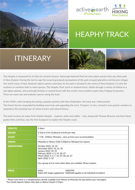 Heaphy Track Itinerary