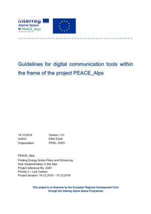 Guidelines for Digital Communication Tools Within the Frame of the Project PEACE Alps