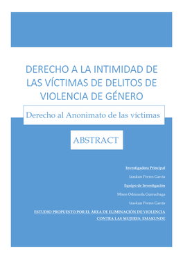 Derecho a La Intimidad De Las Víctimas De Delitos De Violencia De Género
