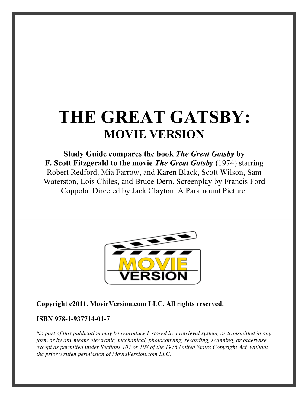 The Great Gatsby: Movie Version