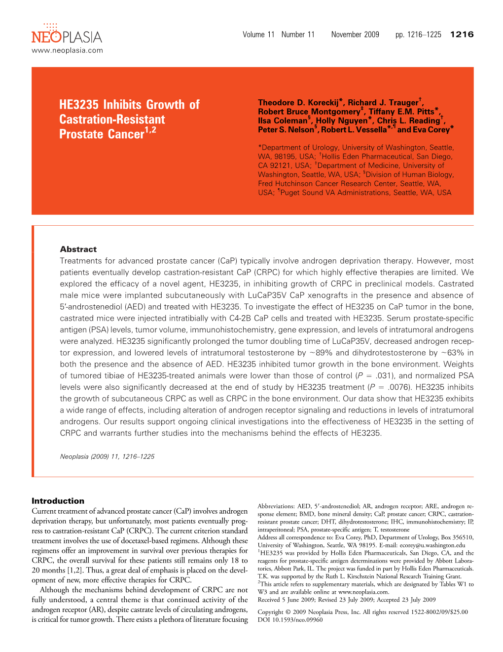 HE3235 Inhibits Growth of Castration-Resistant Prostate Cancer