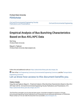 Empirical Analysis of Bus Bunching Characteristics Based on Bus AVL/APC Data