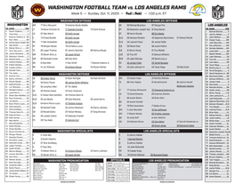 WASHINGTON FOOTBALL TEAM VS. LOS ANGELES RAMS Week 5 — Sunday, Oct