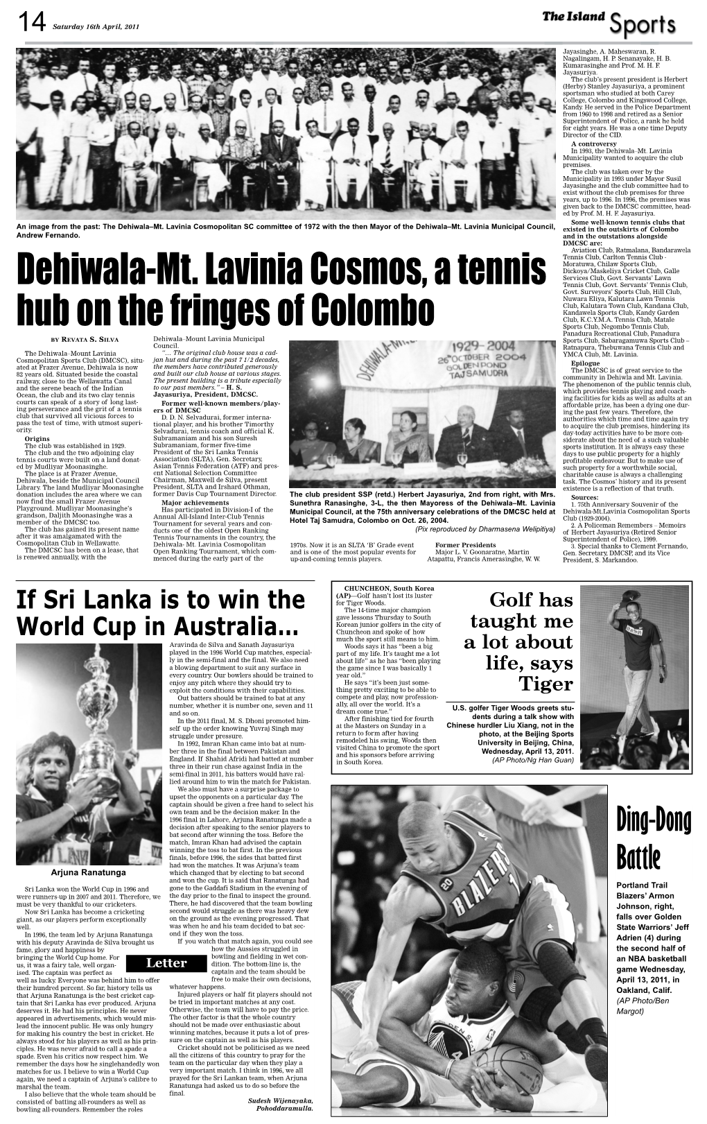 Dehiwala-Mt. Lavinia Cosmos, a Tennis Hub on the Fringes of Colombo