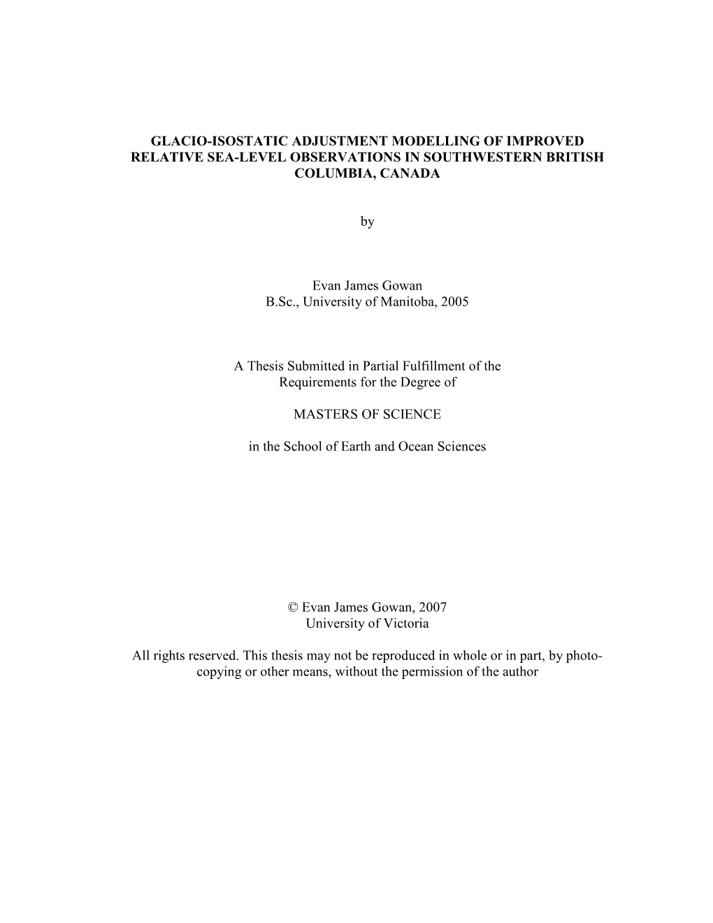 Glacio-Isostatic Adjustment Modelling of Improved Relative Sea-Level Observations in Southwestern British Columbia, Canada