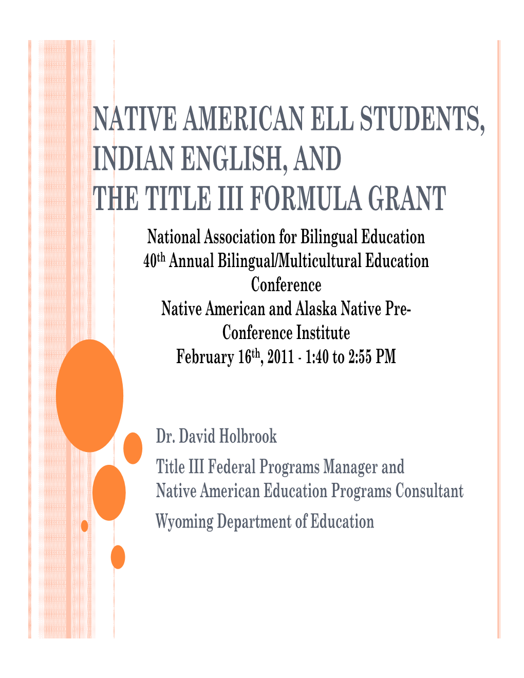 Native American Ell Students, Indian English